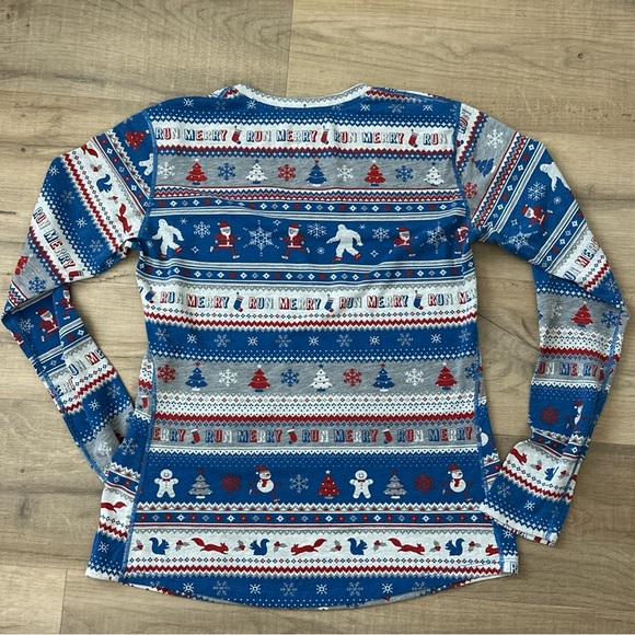 Women’s Brooks Running Base Layer Holiday Christmas Small Tee Top Run Jolly - Picture 5 of 6